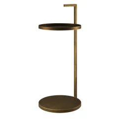 Renzo Serafini Side Tables<Secondopiano Brass Side Table with LED Light