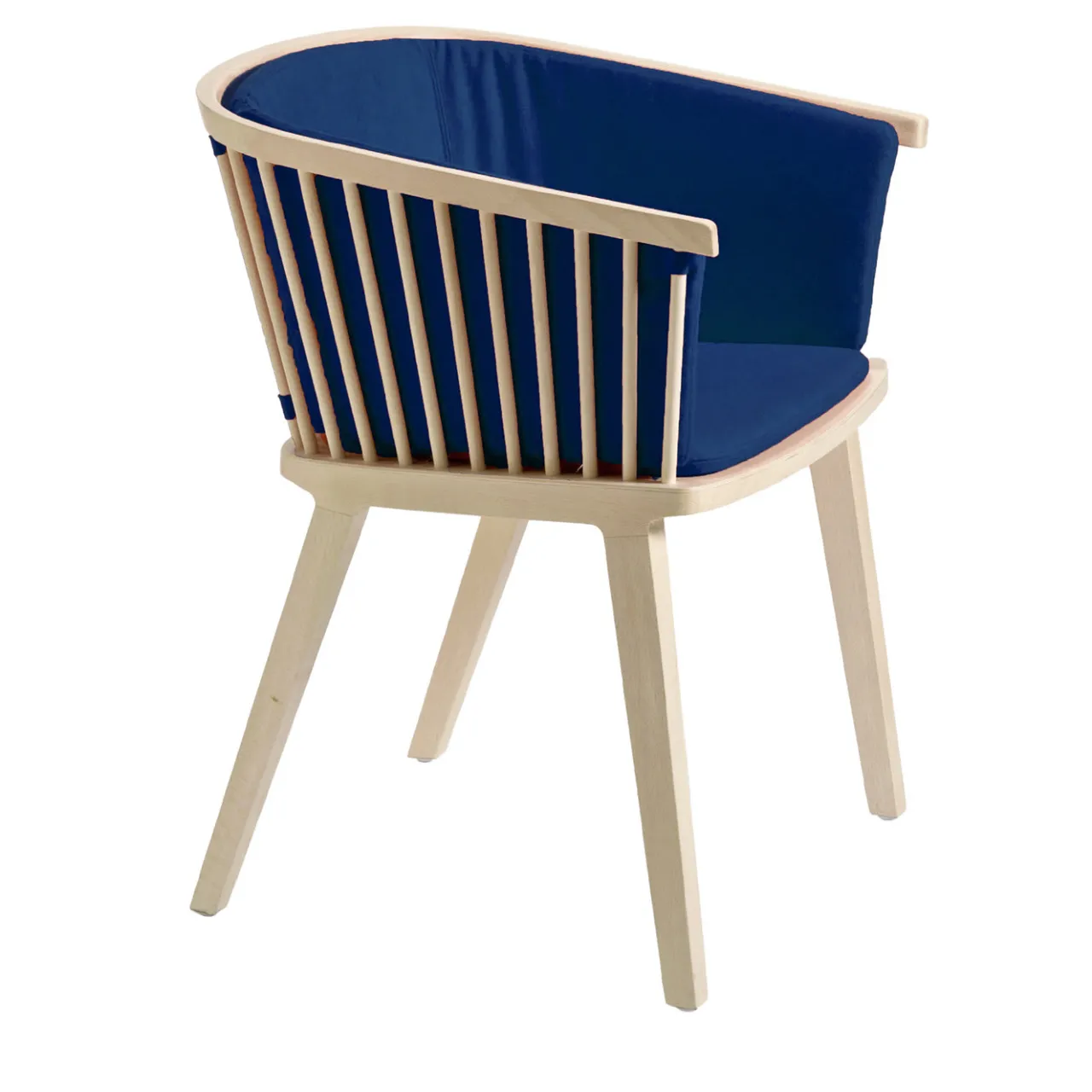 Colé Chairs<Secreto Natural Beech Wood Indaco Blue Dining Chair