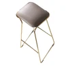 Enrico Girotti Bar Stools<SEEMS SCULPTURAL GOLD AND LEATHER HI STOOL