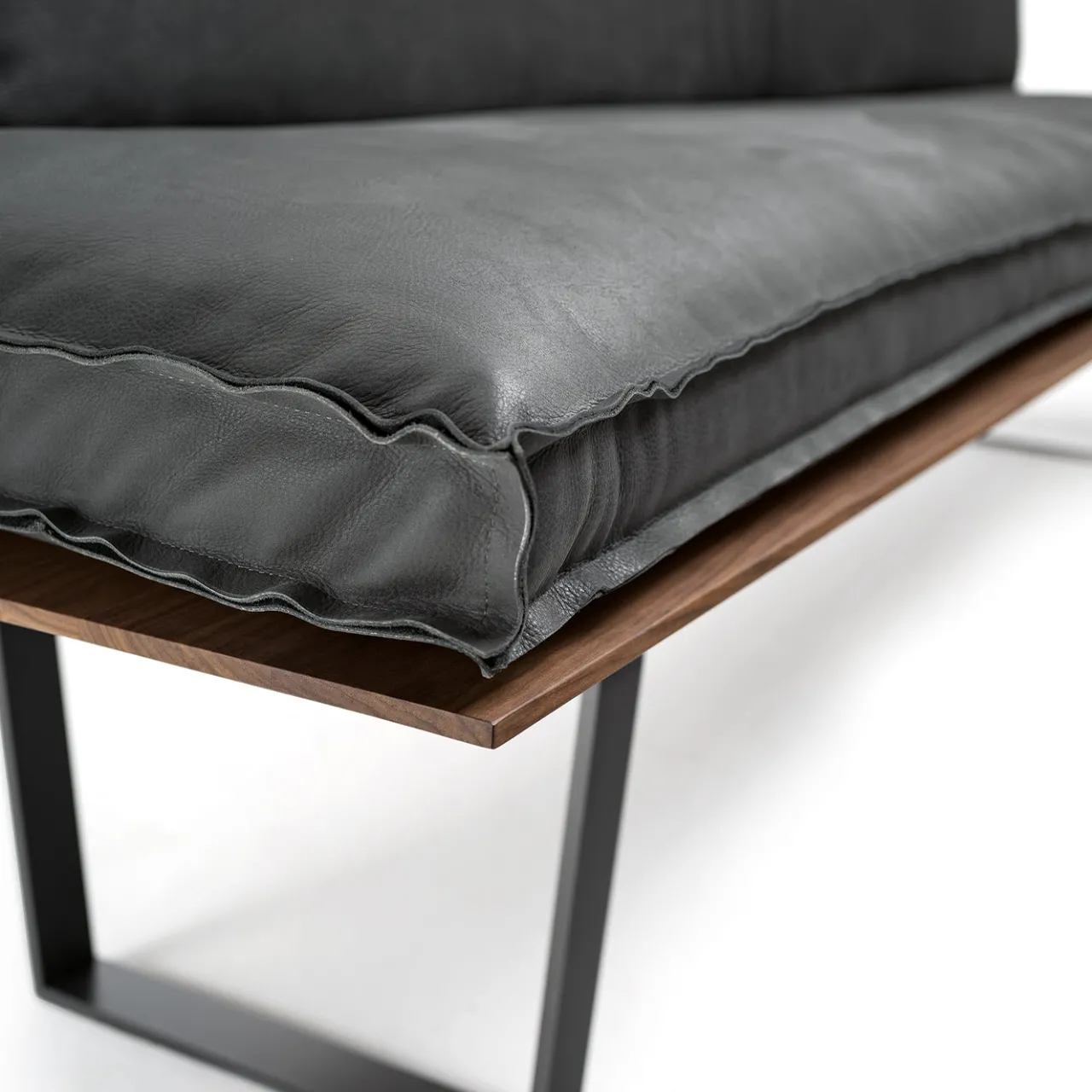 Riva 1920 Benches<Sequoia Solid wood and suede Leather Bench