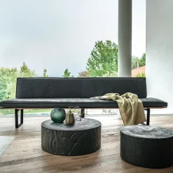 Riva 1920 Benches<Sequoia Solid wood and suede Leather Bench