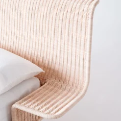 Lispi Beds<Serafino Iron & Wicker Double Bed by Mario Scairato