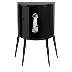 Fornasetti Cabinets<Serratura Black Curved Small Cabinet