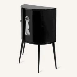 Fornasetti Cabinets<Serratura Black Curved Small Cabinet