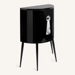 Fornasetti Cabinets<Serratura Black Curved Small Cabinet