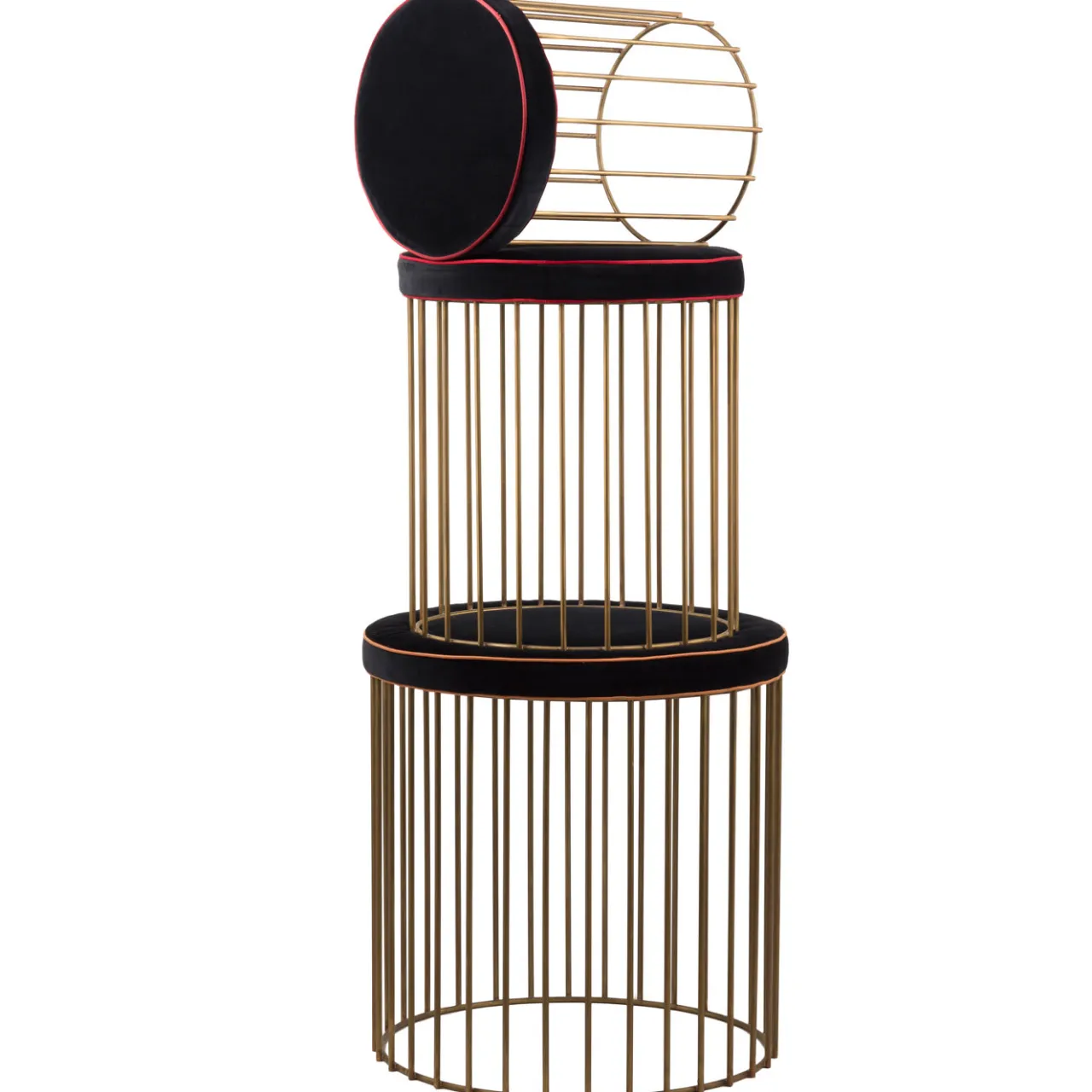 Bronzetto Stools<Set of 3 Brass Cage Stools