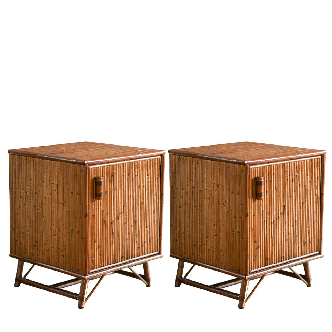 Molto Collectibles Nightstands<Set of 2 1-Door Bamboo Nightstands