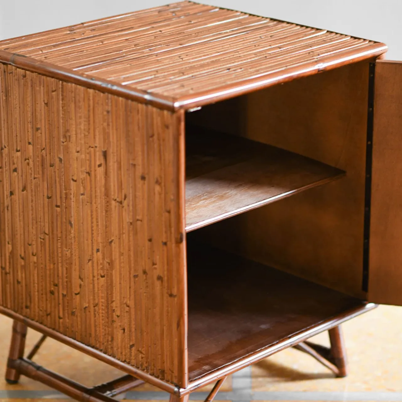 Molto Collectibles Nightstands<Set of 2 1-Door Bamboo Nightstands