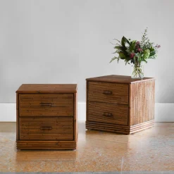 Molto Collectibles Nightstands<Set of 2 2-Drawer Bamboo Nightstands