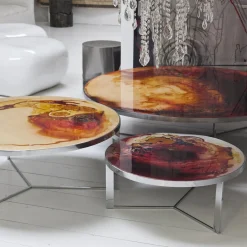 BAU Design Nesting Tables<Set of 3 Handpainted Rust Coffee Tables