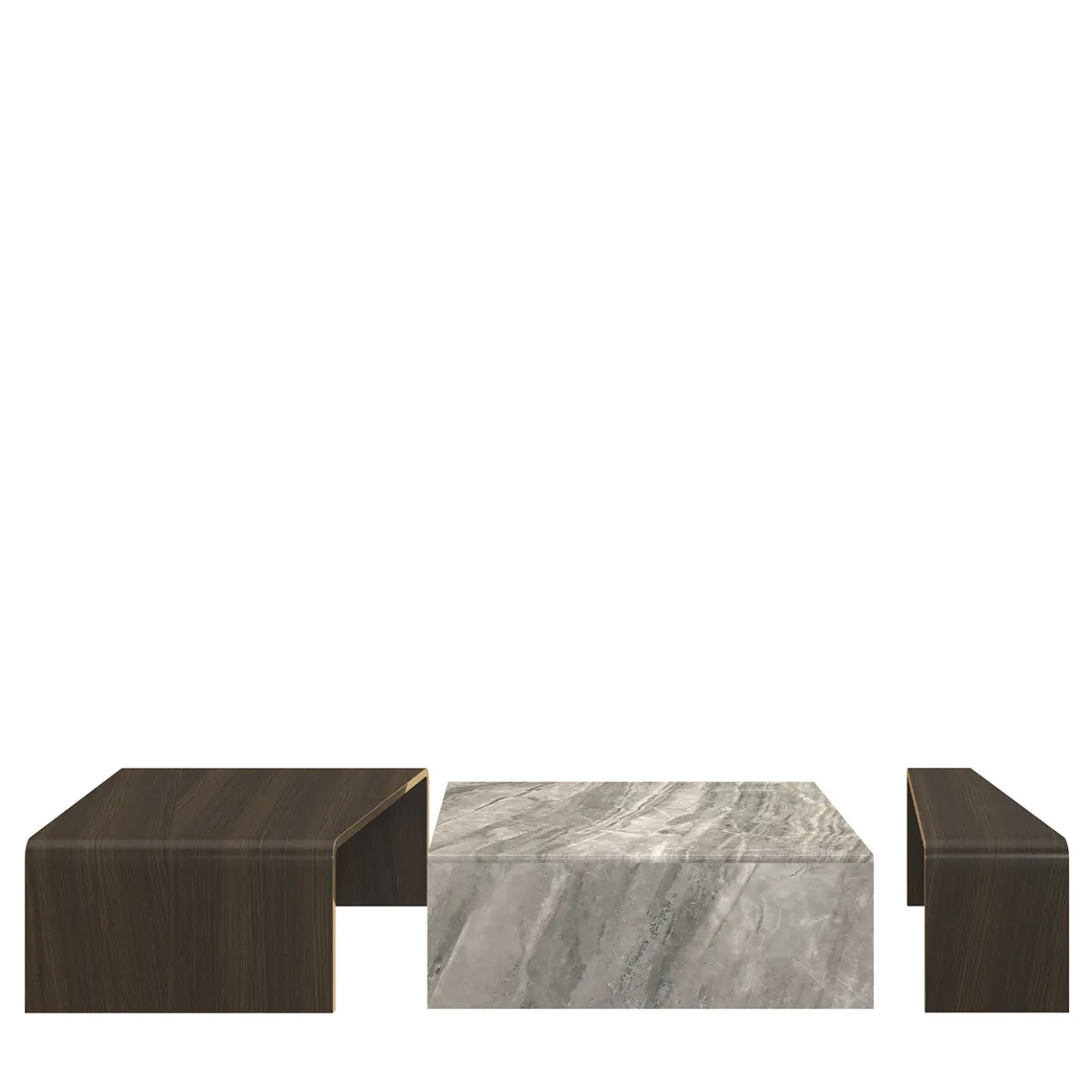 Morello Gianpaolo Nesting Tables<Set of 3 Marble & Wood Nesting Tables