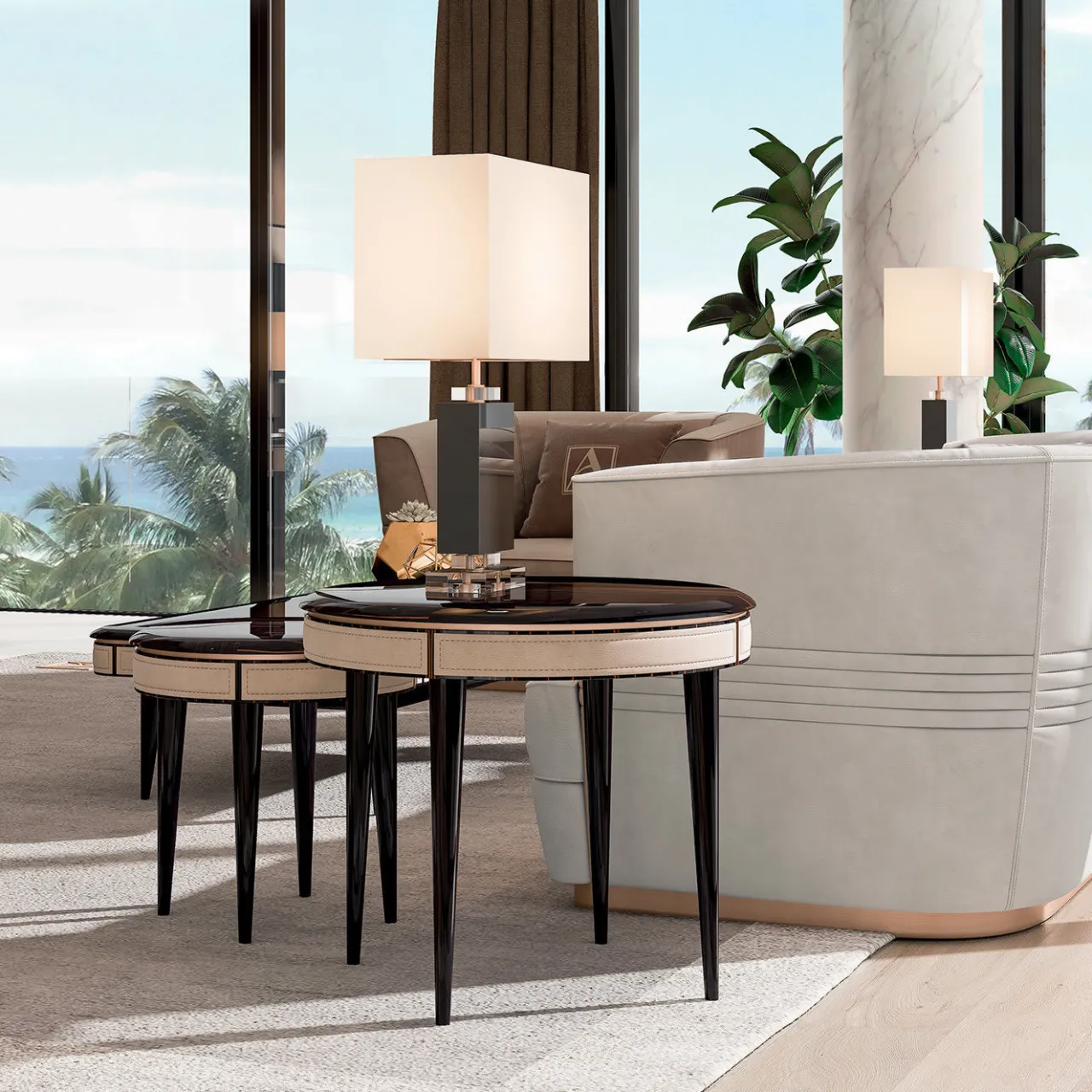 Volpi Nesting Tables<Set of 3 Nasting Tables in Ebony