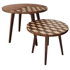 Hebanon Fratelli Basile - 1830 Nesting Tables<Set of 2 Paradosso Tea Table and Coffee Table