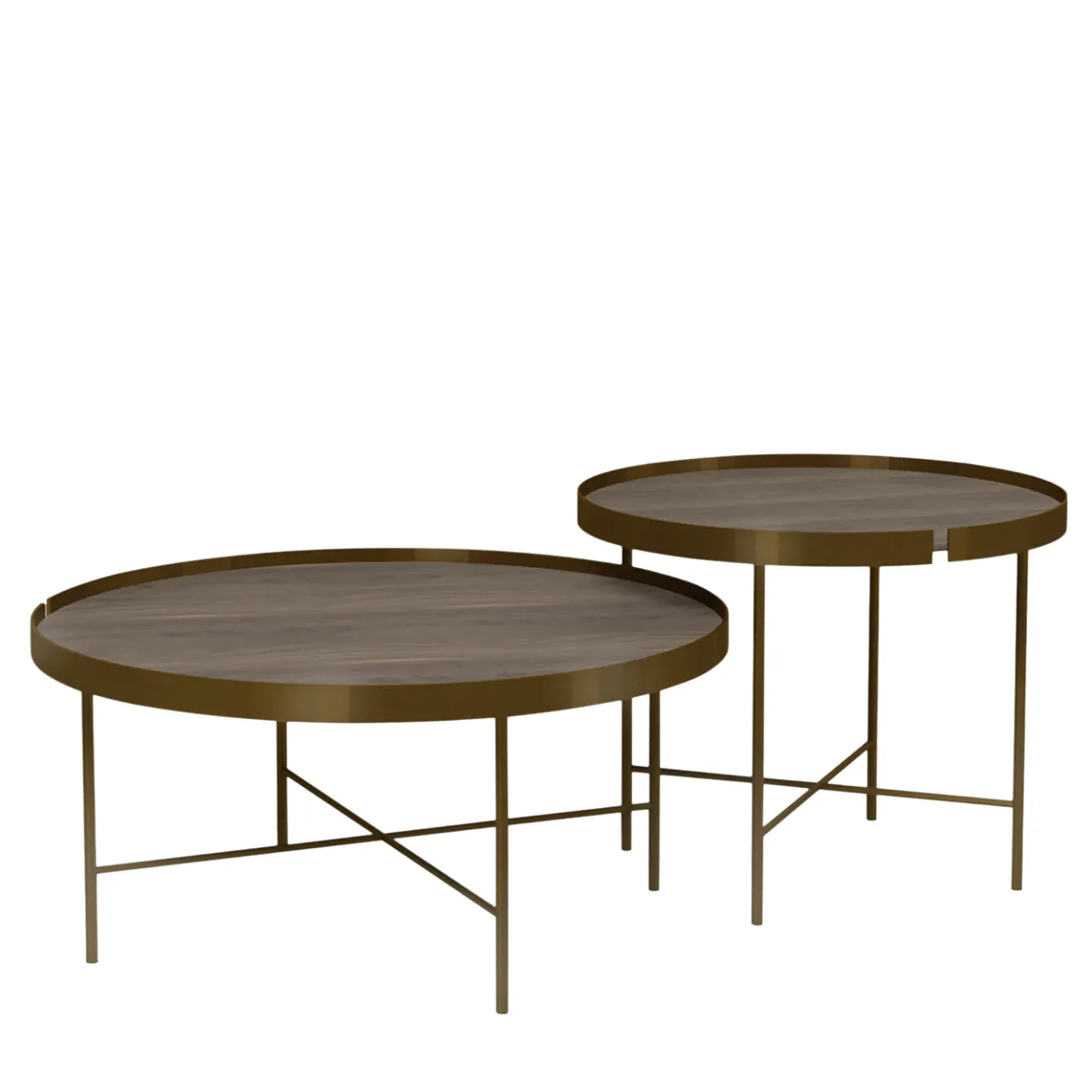 Domingo Salotti Nesting Tables<Set of 2 Tabbal Brown Round Coffee Tables