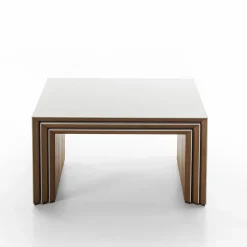 Gaffuri Nesting Tables<Set of 3 Trio White Teak Nesting Tables