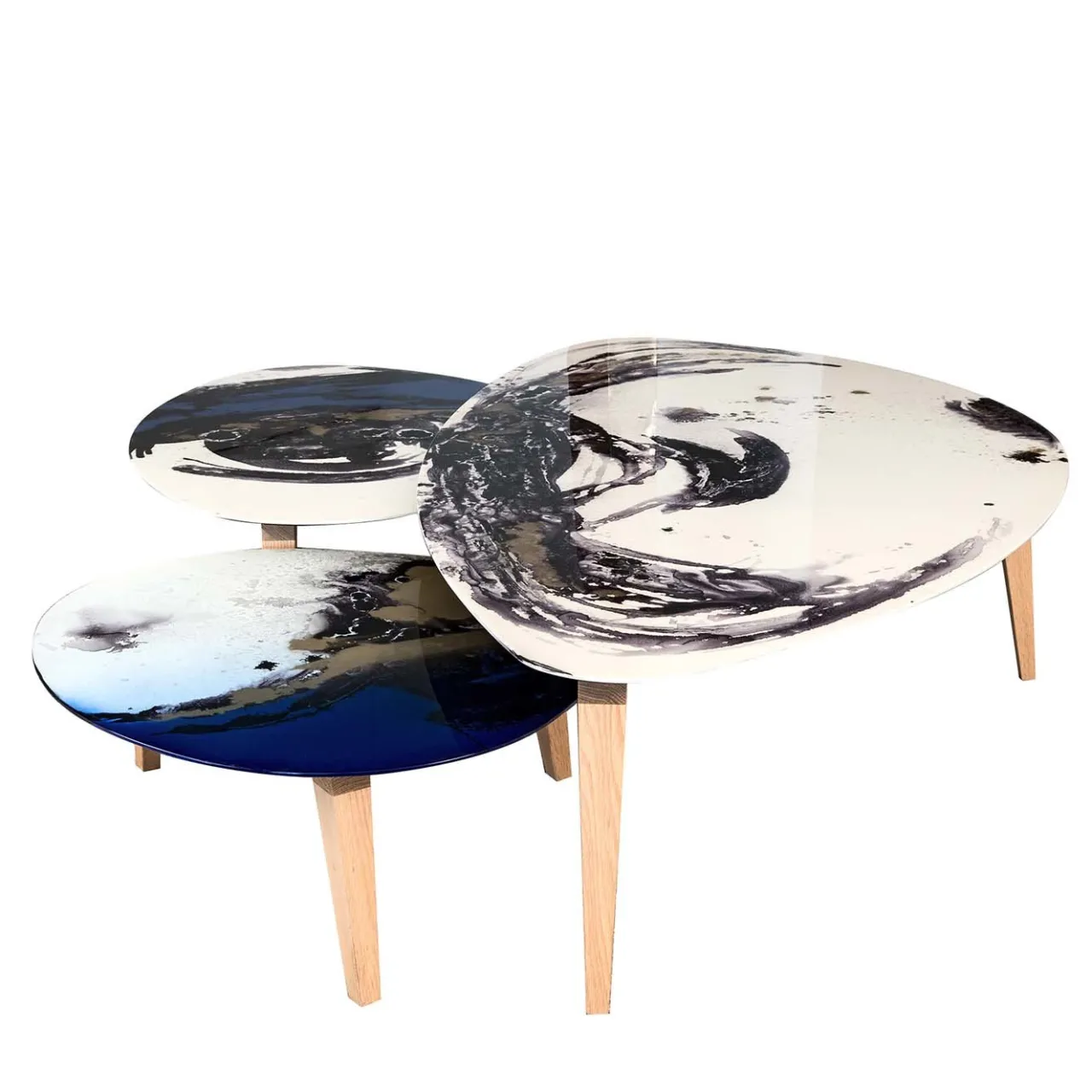 BAU Design Nesting Tables<Set of Three Amorfi Smoking Tables