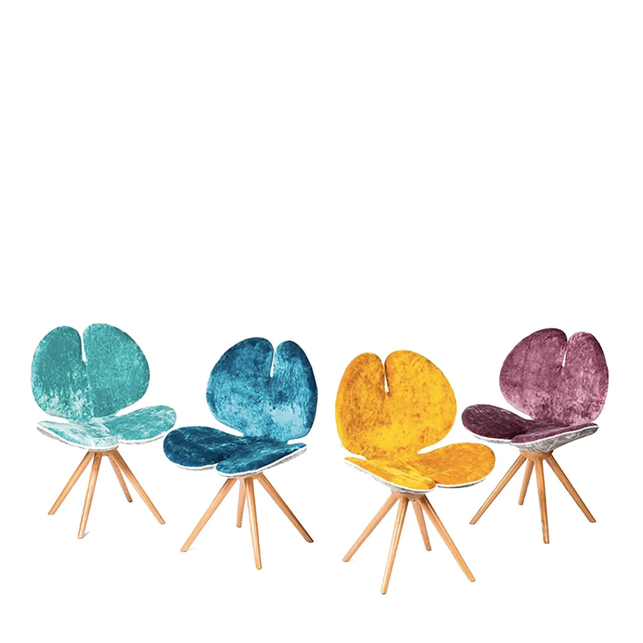 VGnewtrend Chairs<Set of Two Pansè Chairs in Yellow