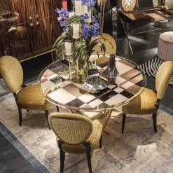 VGnewtrend Chairs<Set of Two Sophia Wood and Fabric Chairs