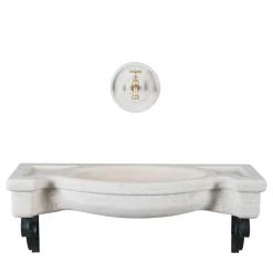 Veltha Outdoor Stone Design Other Outdoor Furniture<Sethra Travertine Semicircular Basin