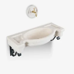 Veltha Outdoor Stone Design Other Outdoor Furniture<Sethra Travertine Semicircular Basin