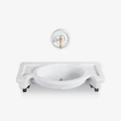Veltha Outdoor Stone Design Other Outdoor Furniture<Sethra white marble outdoor basin