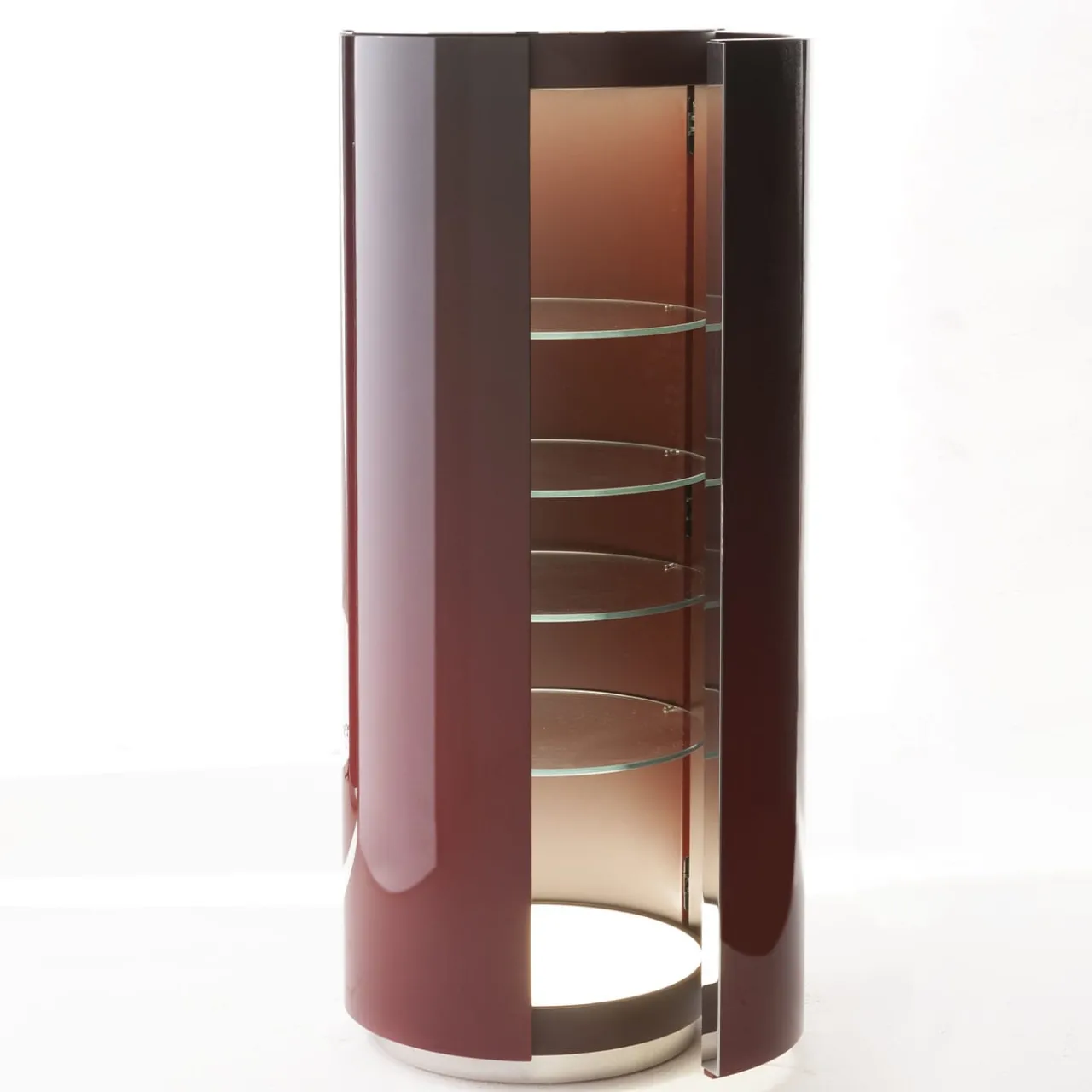 Laura Meroni Cabinets<Shaded Red Cylindrical Cabinet