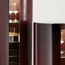 Laura Meroni Cabinets<Shaded Red Cylindrical Cabinet