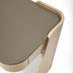 Carpanelli Desk & Writing Tables<Shape 2-Drawer Leather & Eucalyptus Desk