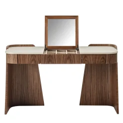 Carpanelli Vanities<Shape Leather & Canaletto Walnut Vanity Desk
