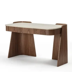 Carpanelli Vanities<Shape Leather & Canaletto Walnut Vanity Desk