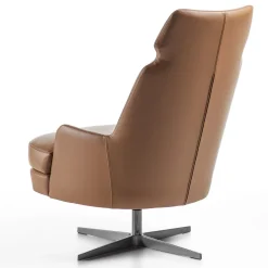 Carpanelli Armchairs<Shape Leather Swivel Bergere