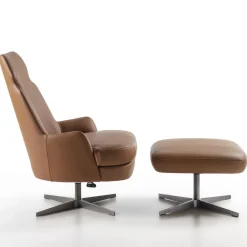 Carpanelli Ottomans & Poufs<Shape Leather Swivel Pouf