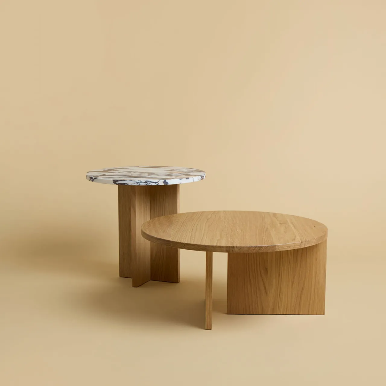 Lebanto Side Tables<Sherman Calacatta and Durmast Side Table