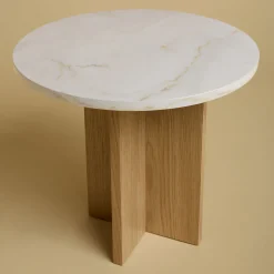 Lebanto Side Tables<Sherman Side Table in Calacatta Gold Marble and Oak