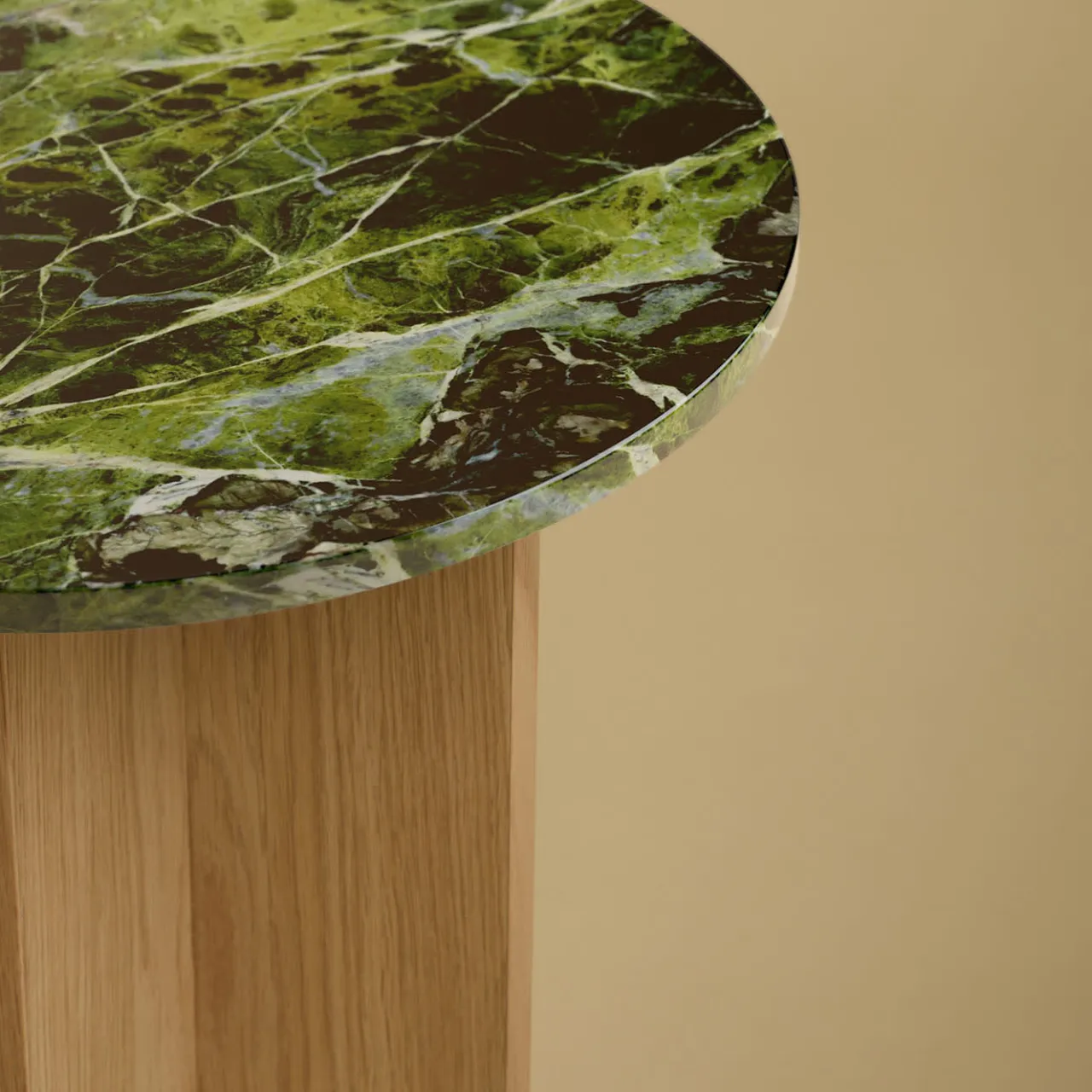 Lebanto Side Tables<Sherman Side Table in Marble Green Tifone and Solid Oak