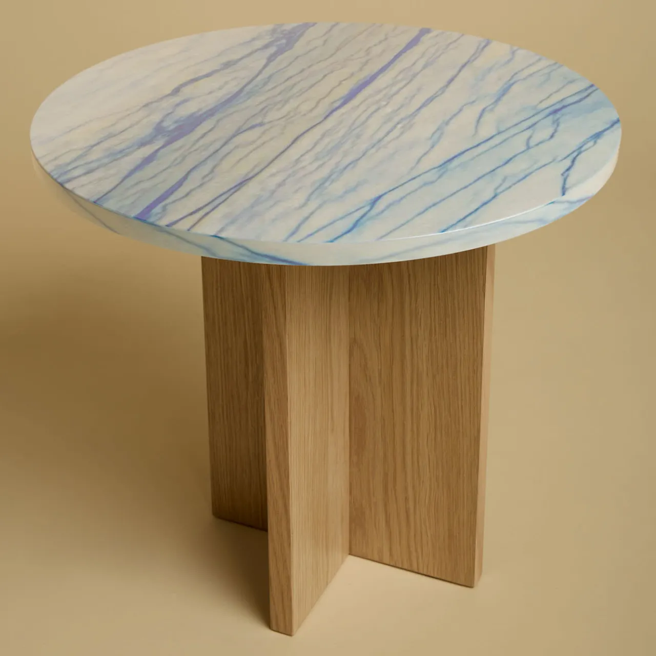 Lebanto Side Tables<Sherman Side Table in Marble Azul Macaúbas and Solid Oak