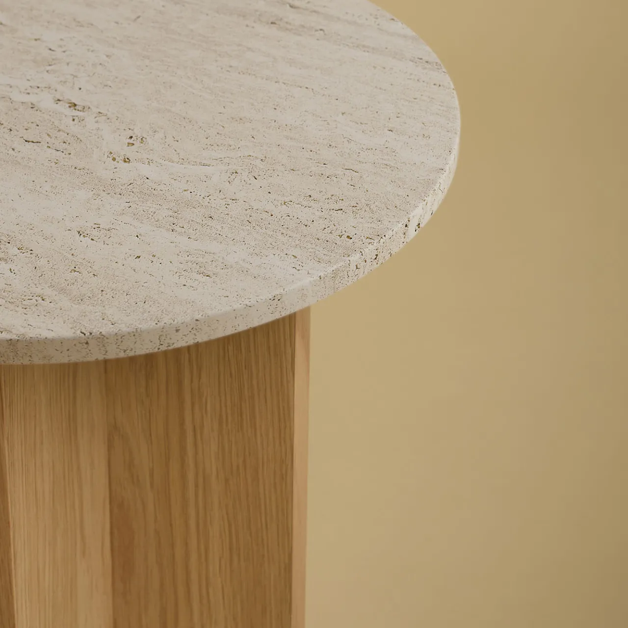 Lebanto Side Tables<Sherman Side Table in Travertino Roman Marble and Oak