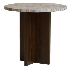 Lebanto Side Tables<Sherman Side Table in Travertine Titanium and Solid Oak