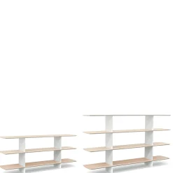 Tecno Spa Bookcases<Shift White and Durmast 3-Shelf Bookcase by Foster + Partners