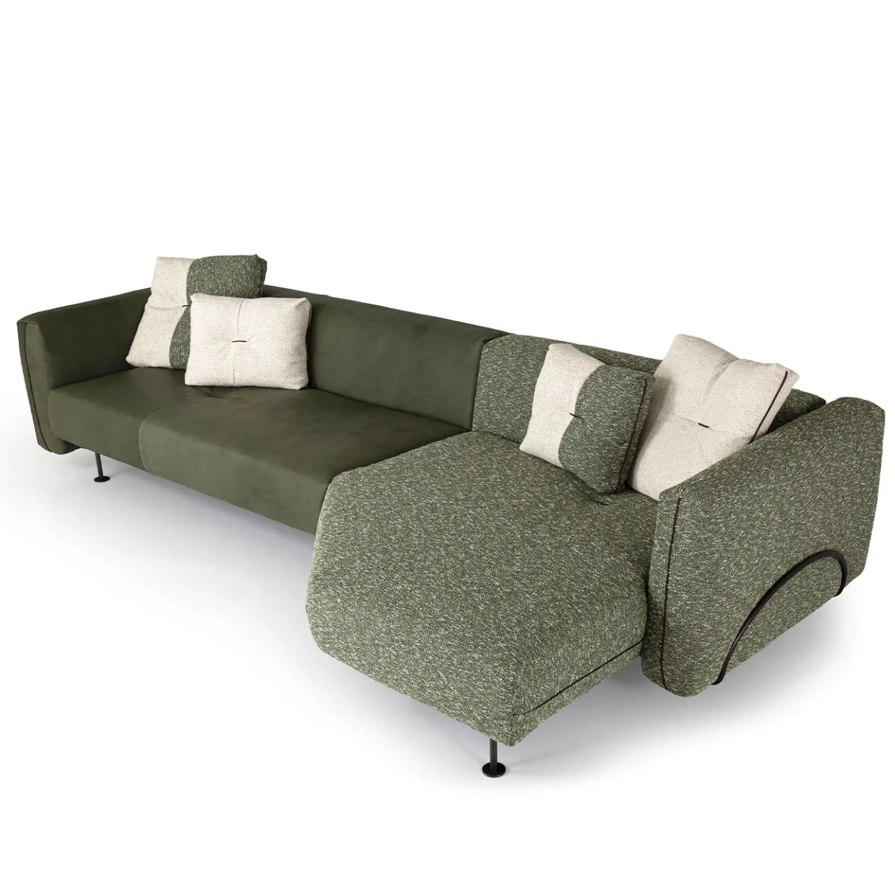 Borzalino Sofas<SHIFU Green Leather Modular Sofa