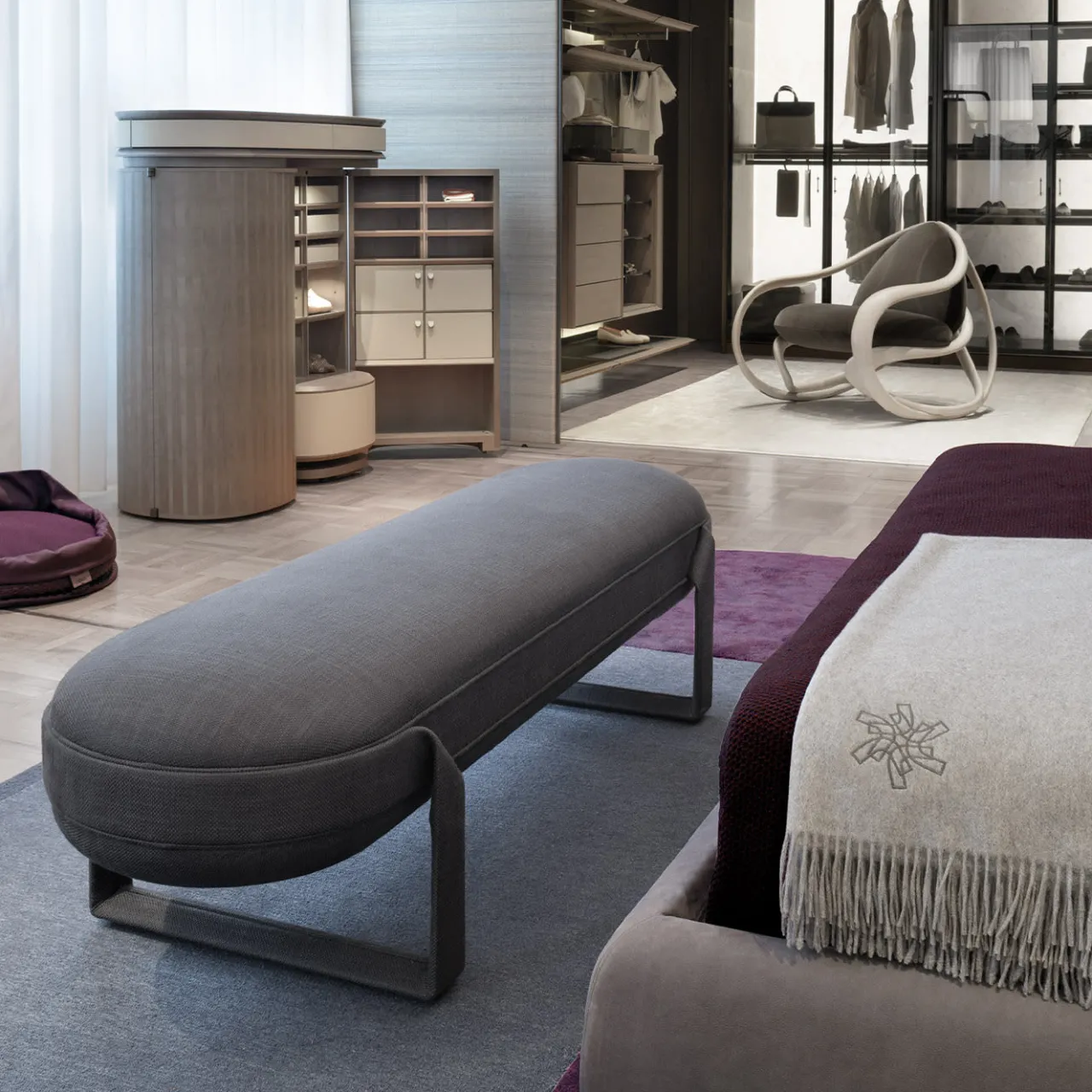 Giorgetti Benches<Shirley Gray Bench
