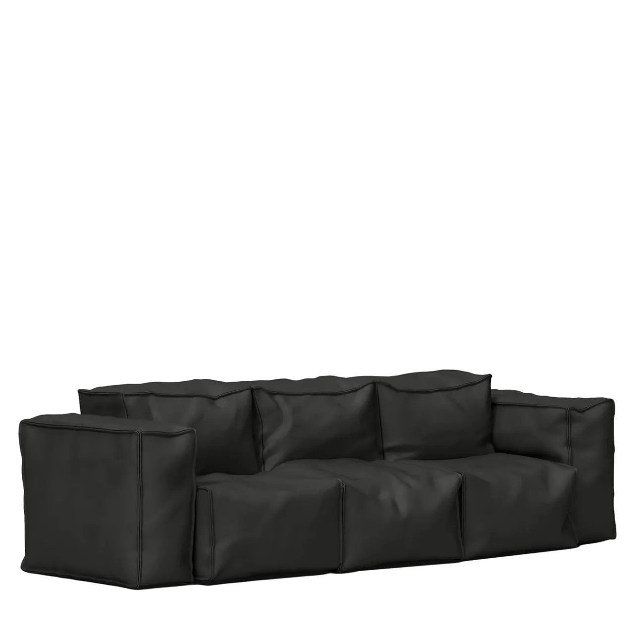 Secolo Sofas<Sibylia Black Leather Sofa