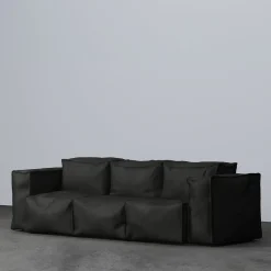Secolo Sofas<Sibylia Black Leather Sofa