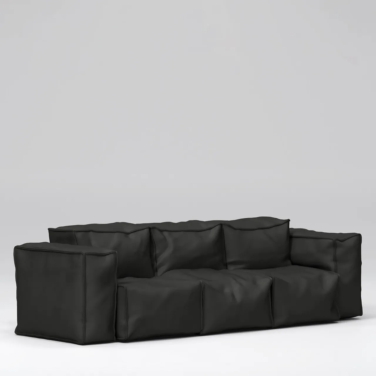 Secolo Sofas<Sibylia Black Leather Sofa