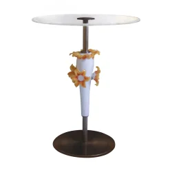 Ros Italia Interiors Side Tables<Side Table with Murano Glass Top and Sunflowers Elements
