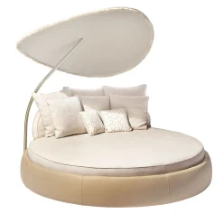 Visionnaire Outdoor Chaises & Daybeds<Siesta Round Beige fabric with Sunshade Outdoor Daybed