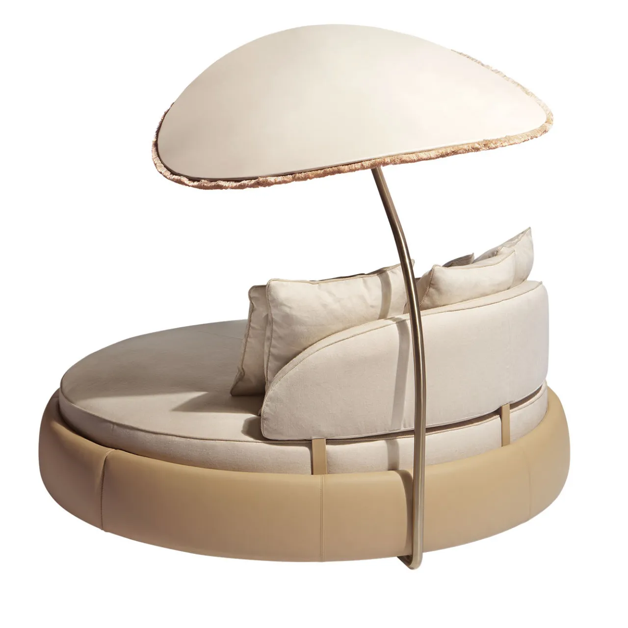 Visionnaire Outdoor Chaises & Daybeds<Siesta Round Beige fabric with Sunshade Outdoor Daybed