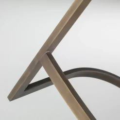 Emmemobili Bar Stools<Sign brown leather with bronze finish brass base high stool
