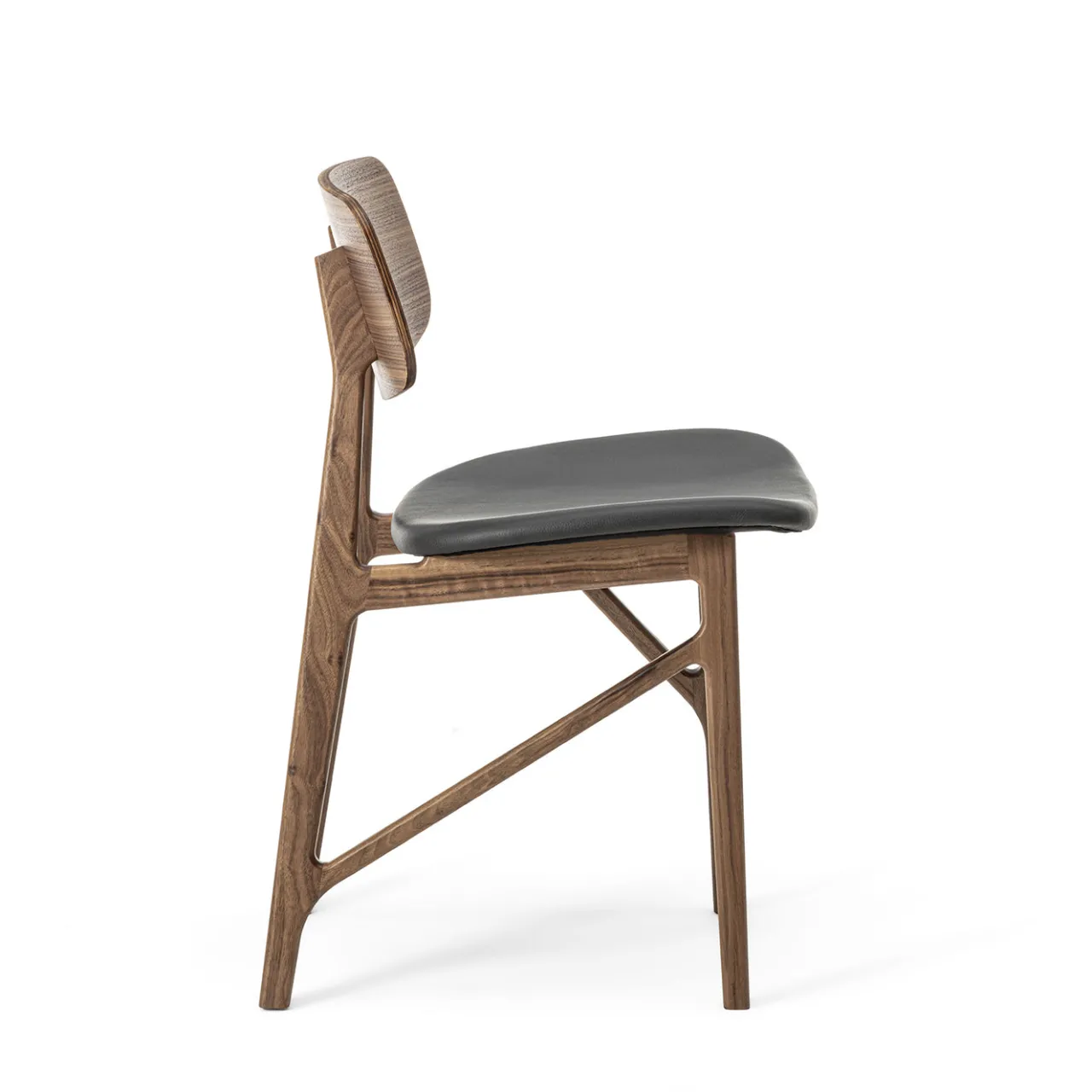 Durame Chairs<Sila Brown Walnut Wood with Leather Seat Chair
