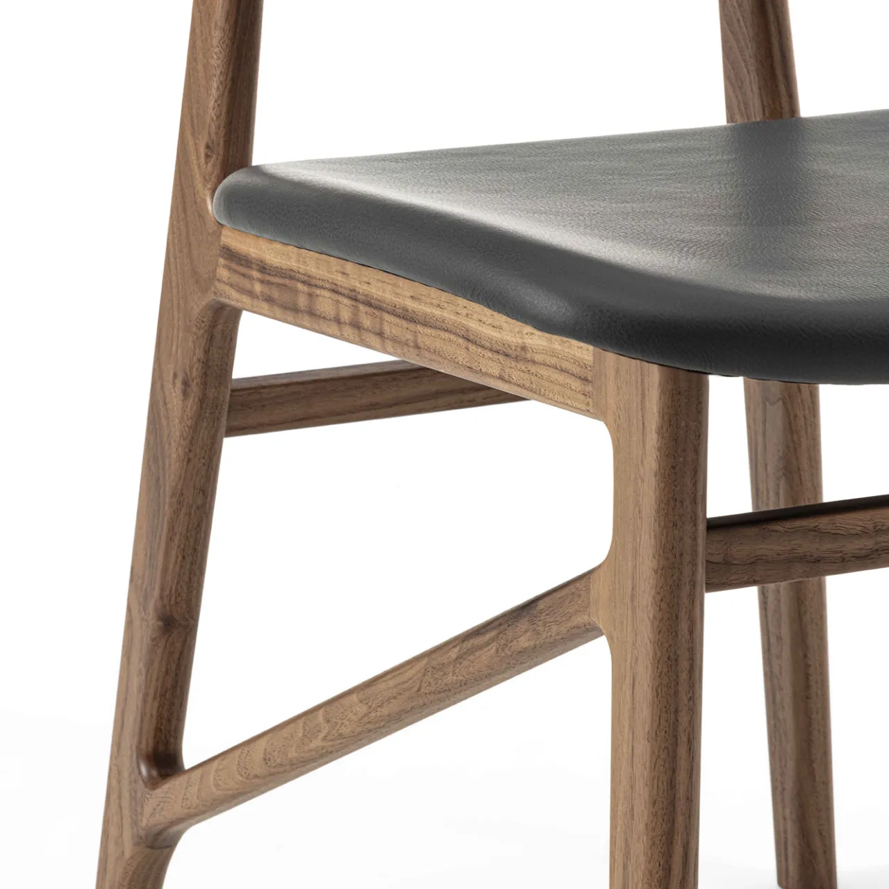 Durame Chairs<Sila Brown Walnut Wood with Leather Seat Chair